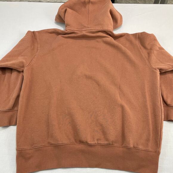 Nike Middle Swoosh Pullover Hooded Sweatshirt Brown Orange size S - Picture 3 of 8